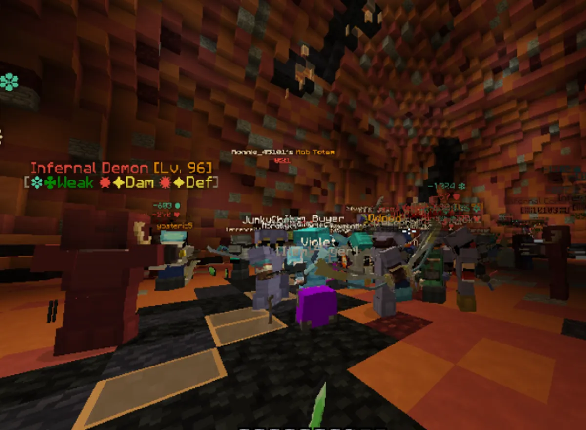 An image showing a demon cave party.