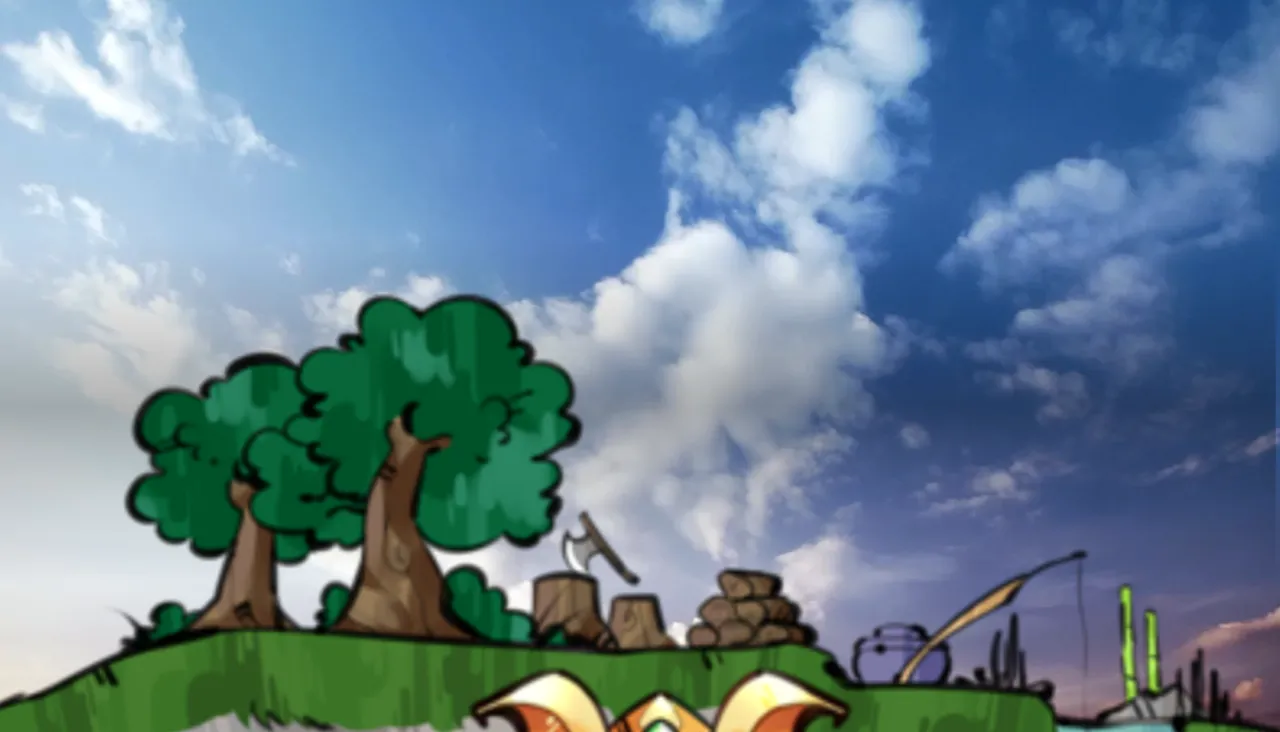 Wynncraft's prof logo superimposed on a sky.