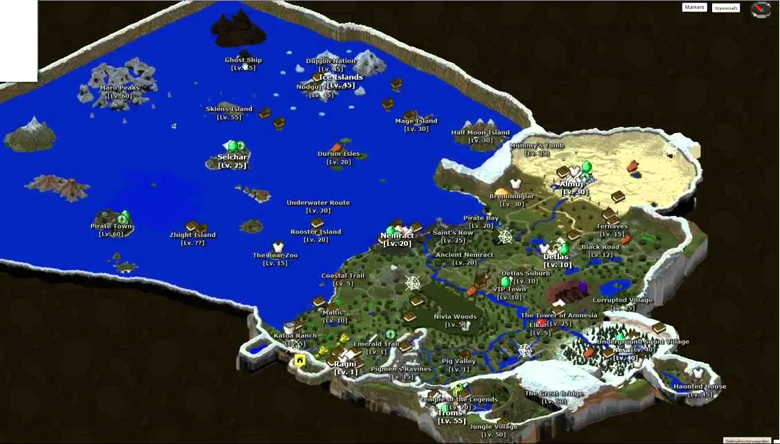 The wynncraft map from around 1.10